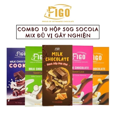 Quà Tặng Thắt Nơ Set 10 Hộp Socola - Kẹo Sữa Hạt Hạnh Nhân, Hạt Điều, Phô Mai, Sữa Dừa, Figo 50g - 189.000đ 5