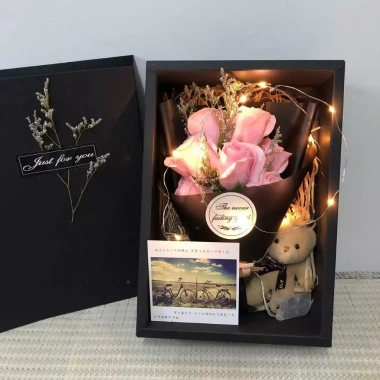 Quà Tặng Valentine YangYang Hoa Hồng Sáp Đèn LED và Gấu - Dành Cho Người Yêu 14/2