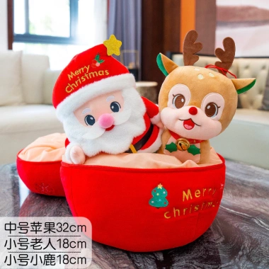 Quả Táo Giáng Sinh Nhồi Bông 2 trong 1 – Ông Noel, Tuần Lộc, Cây Thông, Gấu Bông, Người Tuyết 5