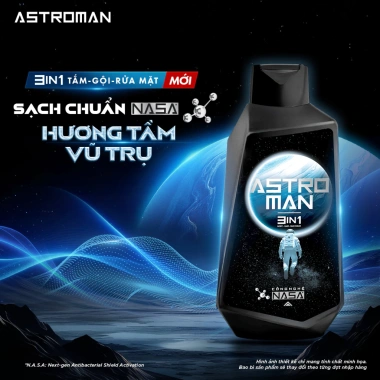 Quà Valentine Tắm Gội Rửa Mặt Nam ASTRO-MAN 350g - Lưu Hương Dài Lâu, Dịu Nhẹ Cho Da - Giảm Giá 169k 2