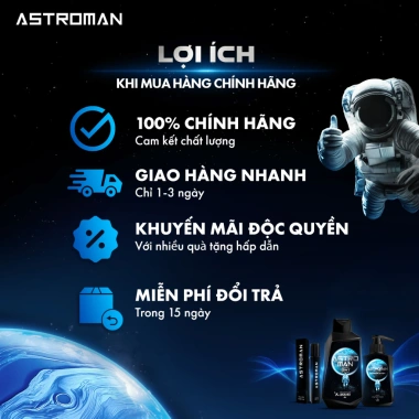 Quà Valentine Tắm Gội Rửa Mặt Nam ASTRO-MAN 350g - Lưu Hương Dài Lâu, Dịu Nhẹ Cho Da - Giảm Giá 169k 7