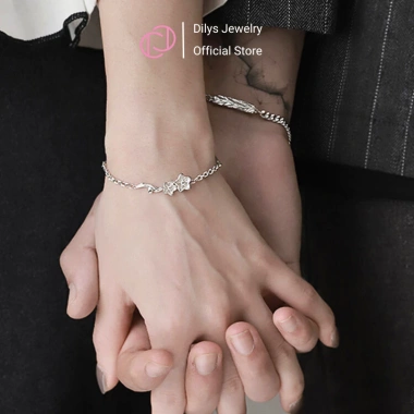 Quà Valentine Vòng Tay Đôi Titan Không Gỉ Tặng Người Yêu Hoa Lưu Ly Dilys MF05 67.500đ