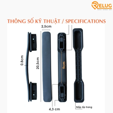 Quai vali tay cầm thay thế Muji - Đầy đủ ốc vít, phụ kiện, giá chỉ 64.999₫ 2