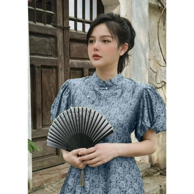 Quần bà ba Thiên Di D19 lụa tơ tằm cao cấp, tay phồng cách tân, ưu đãi 199k 10