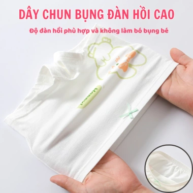 Quần chip đùi tam giác bé gái cotton kháng khuẩn với hình dễ thương Ebestore 5