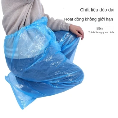Quần đi mưa bọc giày dày dùng 1 lần cho nam nữ, không thấm nước, thích hợp xe máy du lịch