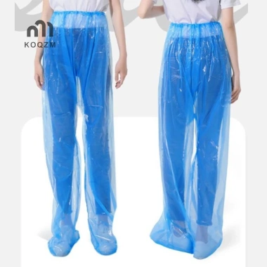 Quần đi mưa dùng một lần dày chân, áo mưa trong suốt du lịch ngoài trời, chống thấm, phù hợp xe đạp 3