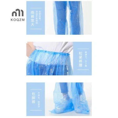 Quần đi mưa dùng một lần dày chân, áo mưa trong suốt du lịch ngoài trời, chống thấm, phù hợp xe đạp 6