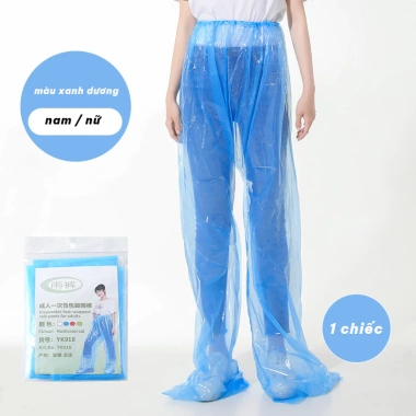 Quần đi mưa trong suốt chống thấm, gấp gọn tiện lợi cho xe máy & du lịch - 2 chiếc