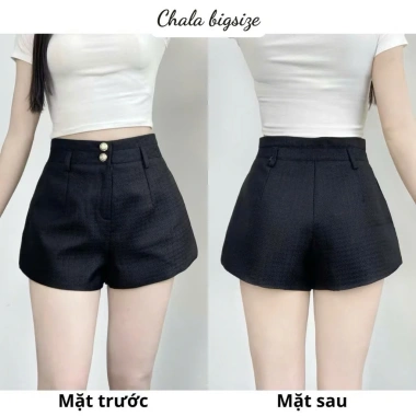 Quần Đùi Dạ Teck Chala Bigisze Lưng Cạp Cao 2 Khuy Màu Tết Noel Thanh Lịch Giá 130k