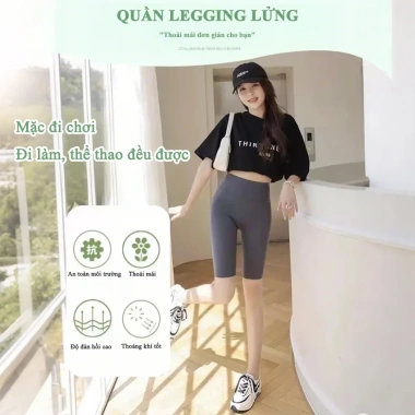 Quần đùi ngố thể thao DREAM OF LOVE nữ cạp cao, co giãn 4 chiều, ôm sát thoải mái - Giá chỉ 166.400₫