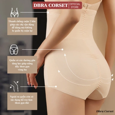 Quần Gen Nịt Bụng Định Hình DBRA CORSET - Cạp Cao Chống Cuộn 4 Nấc, Cài Siết Eo, Nâng Mông, Giá 230.000₫ 7