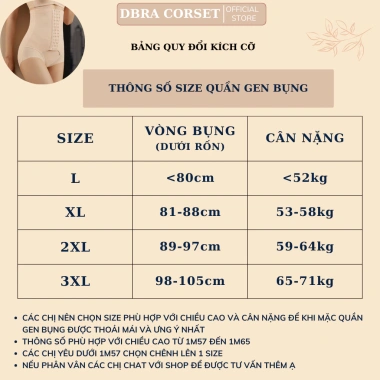 Quần Gen Nịt Bụng Định Hình DBRA CORSET - Cạp Cao Chống Cuộn 4 Nấc, Cài Siết Eo, Nâng Mông, Giá 230.000₫ 9