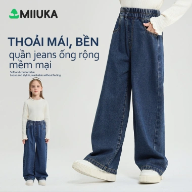 Quần jean ống rộng MIIUKA bé trai & bé gái suông thời trang 2.025, giá 251.000₫