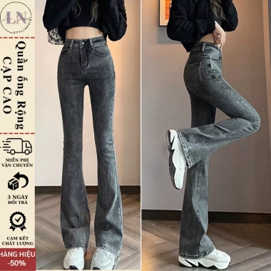 Quần jeans nữ ống loe co giãn, ống đứng rộng Hottrend 2.023 LUNA T023 chỉ 99.000₫