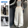 Quần Jogger Nữ Ống Rộng Túi Hộp Thun Co Giãn Thoải Mái - Chất Tuyết Mưa UNIPHOOK