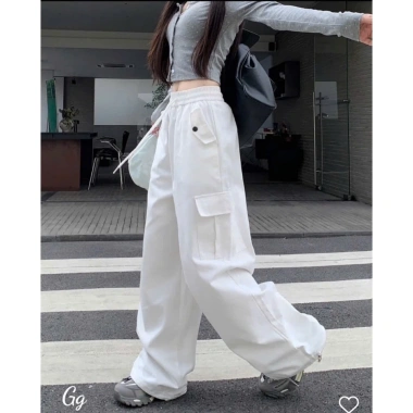 Quần Jogger Nữ Ống Rộng Túi Hộp Thun Co Giãn Thoải Mái - Chất Tuyết Mưa UNIPHOOK