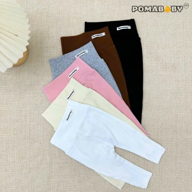 Quần Legging Dài Cạp Cao Đũng Bỉm Vải Thun Co Giãn Siêu Mềm Giá 58k POMABABY 2