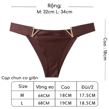 Quần lót nữ lụa bóng không viền chữ V, bikini cạp kim loại thể thao gợi cảm - Giá chỉ 55.000₫ 3