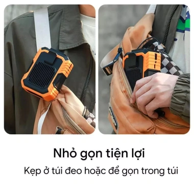 Quạt Đeo Thắt Lưng 6.000mAh Tích Điện và Sạc Dự Phòng - Pin Lớn, Giá 135k