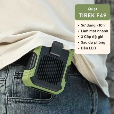 Quạt Đeo Thắt Lưng 6.000mAh Tích Điện và Sạc Dự Phòng - Pin Lớn, Giá 135k