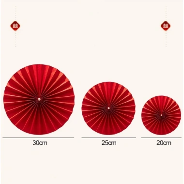 Quạt giấy đỏ Phương Decor - Phụ kiện trang trí Tết, lễ hội, giá 20.000₫ 4