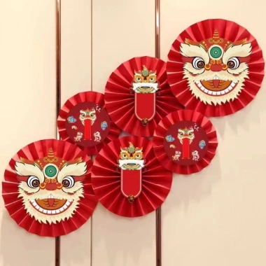 Quạt giấy đỏ Phương Decor - Phụ kiện trang trí Tết, lễ hội, giá 20.000₫ 10