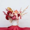 Quạt giấy đỏ Tết - Đường kính 10-40cm, gắn ngọc, set quà tặng, chỉ 4.000đ 3