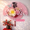 Quạt Hồng Trang Trí Tết Cỡ Lớn Set Nguyên Liệu Quạt Hoa Decor, Giấy Gấp Sẵn, Hoa Phụ Kiện Sang Trọng, Giá 99.900đ