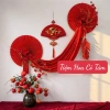 Quạt Hồng Trang Trí Tết Cỡ Lớn Set Nguyên Liệu Quạt Hoa Decor, Giấy Gấp Sẵn, Hoa Phụ Kiện Sang Trọng, Giá 99.900đ 5