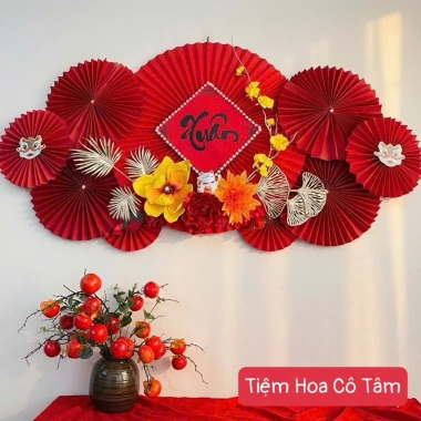 Quạt Hồng Trang Trí Tết Cỡ Lớn Set Nguyên Liệu Quạt Hoa Decor, Giấy Gấp Sẵn, Hoa Phụ Kiện Sang Trọng, Giá 99.900đ 6 Quạt Hồng Trang Trí Tết Cỡ Lớn Set Nguyên Liệu Quạt Hoa Decor, Giấy Gấp Sẵn, Hoa Phụ Kiện Sang Trọng, Giá 99.900đ 6