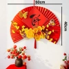 Quạt Hồng Trang Trí Tết Cỡ Lớn Set Nguyên Liệu Quạt Hoa Decor, Giấy Gấp Sẵn, Hoa Phụ Kiện Sang Trọng, Giá 99.900đ 10