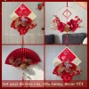 Quạt kim tuyến đỏ 50cm VELVET treo cửa decor tết sang trọng, xinh xắn