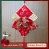 Quạt kim tuyến đỏ 50cm VELVET treo cửa decor tết sang trọng, xinh xắn 4