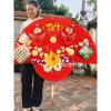 Quạt nhung đỏ dài 1m sét phụ kiện - Hoa trang trí Tết, tặng móctreo - 134.100₫ 9