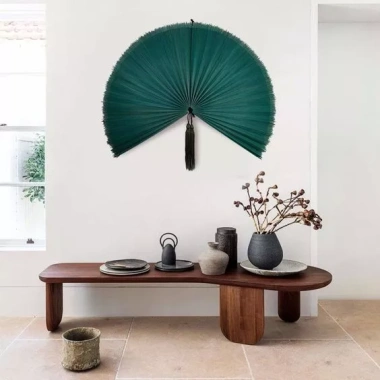 Quạt treo tường mành tre rustic - Trang trí phòng ngủ, phòng khách, giá chỉ 460.000đ