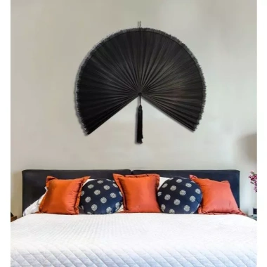 Quạt treo tường mành tre rustic - Trang trí phòng ngủ, phòng khách, giá chỉ 460.000đ
