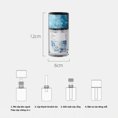 QUEES Máy khuếch tán nước hoa ô tô 160ml - Hương thơm tự nhiên, khử mùi, chống say xe, sang trọng, giá 275.784 VND