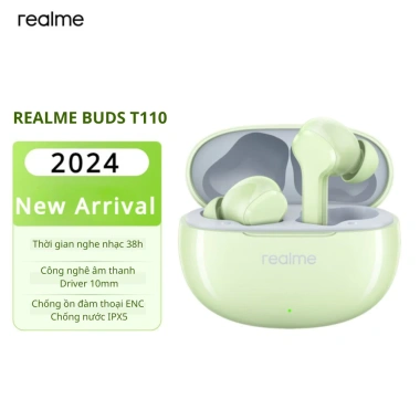 Realme Buds T110 Bluetooth 5.4 AI ENC - 38h nghe, chống ồn, IPX5, chỉ 445.000đ 2