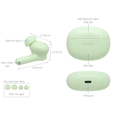 Realme Buds T110 Bluetooth 5.4 AI ENC - 38h nghe, chống ồn, IPX5, chỉ 445.000đ 5