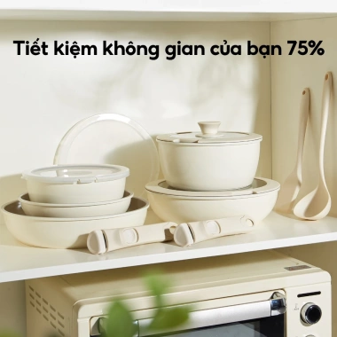 Redchef Bộ Dụng Cụ Nấu Ăn Đá Gốm Chống Dính 16 Món Tay Cầm Tháo Rời PTFE PFOA