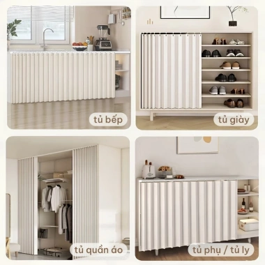 Rèm vải chống thấm nước xếp gọn, ray chạy – thích hợp nhà bếp, kệ giày, tủ – 188.888 VND 4