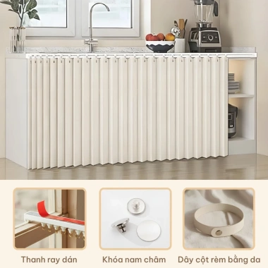 Rèm vải chống thấm nước xếp gọn, ray chạy – thích hợp nhà bếp, kệ giày, tủ – 188.888 VND 7