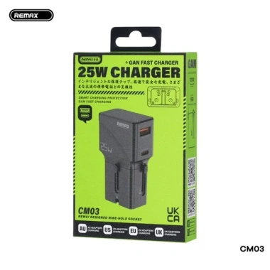 REMAX CM03 Bộ sạc du lịch đa năng 2.500W+25W A+C - Sạc nhanh, an toàn, giá 262.000 VNĐ