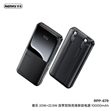 Remax Sạc Dự Phòng 20W+22.5W PD/QC, 2 Cáp iPhone Android, Sạc Nhanh, 395.000đ