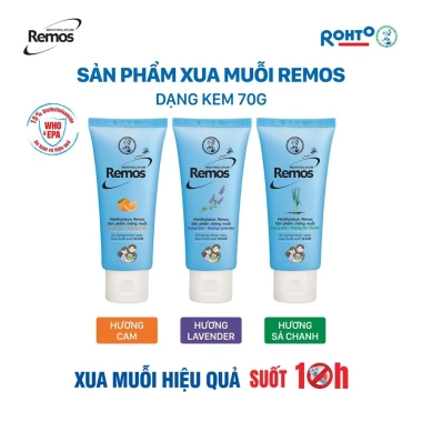 Remos Kem & Xịt Đuổi Muỗi Rohto Metholatum 3 Hương Lavender Sả Chanh Cam - Dành cho Bé & Người Lớn, Giá 39.000