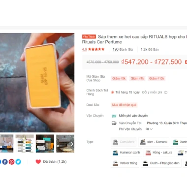 Rituals sáp thơm xe hơi, hương nhạy mùi, phù hợp khách say xe, giá chỉ 680.000₫ 8