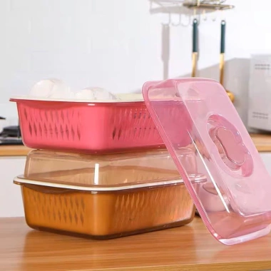 Rổ Đựng Hoa Quả GH86 – Rổ Úp Bát, Hộp Rau Củ Quả Có Nắp kèm Hứng Nước, Giá chỉ 45.000