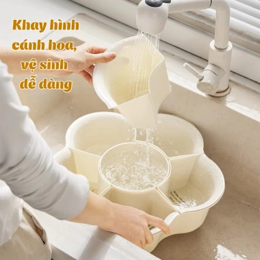Rổ Đựng Rau Lẩu Chia Ngăn + Khay Xoay 360 HANU – Khay Bánh Mứt Kẹo Tết Hình Hoa Giá 176.000 8