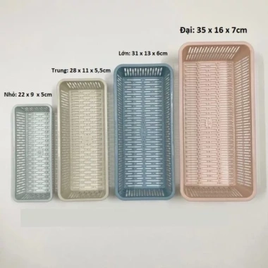Rổ Nhựa Châu Hưng Hình Chữ Nhật Đa Kích Thước - Khay Đựng Đồ Đa Năng Tiện Lợi